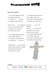 English Worksheet: Scarecrow song to complete