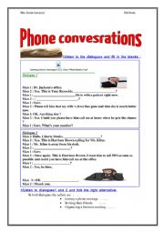 English Worksheet: leaving a phone message 