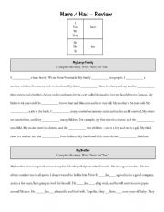 English Worksheet: Family Grammar