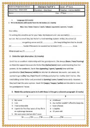 English Worksheet: Mid-term Test 1 9th grade