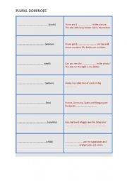 English Worksheet: Plural dominoes