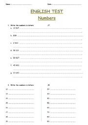 Cardinal numbers and counting test 