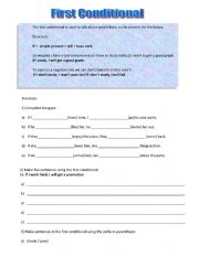 English Worksheet: First conditional