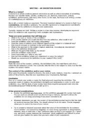 English Worksheet: Exhibition review