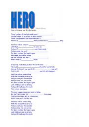 English Worksheet: hero by Maria Carey 