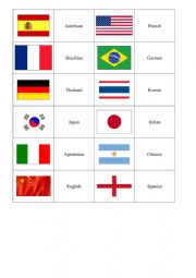 English Worksheet: country domino game