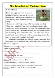 English Worksheet: TEST READING