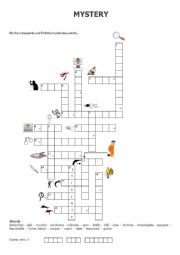 English Worksheet: mystery crosswords images