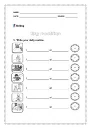 English Worksheet: ROUTINES