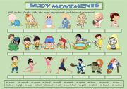 English Worksheet: BODY MOVEMENTS EXERCISE