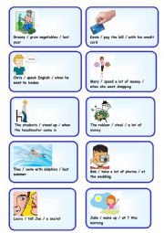 English Worksheet: IRREGULAR VERBS SPEAKING CARDS 5/5