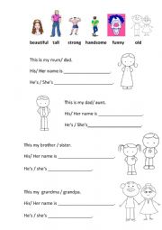 English Worksheet: My family writing prompt