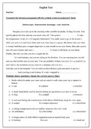 English Worksheet: medical  vocaulary 
