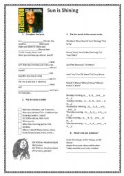 English Worksheet: Sun is Shining