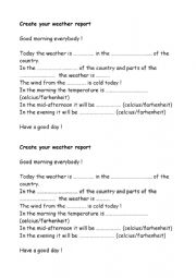 English Worksheet: Weather forecast for beginners