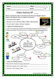 English Worksheet: Mind your language (sitcom) Video Activity N 2