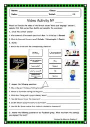 English Worksheet: Mind your language (sitcom) Video Activity N 3