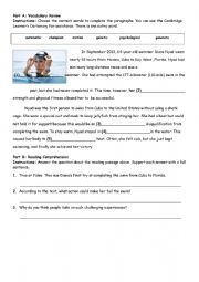 English Worksheet: reading comprehension