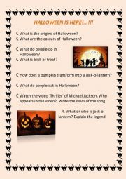 English Worksheet: Lets learn about Hallloween!!!