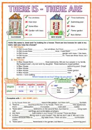 English Worksheet: There is - There are