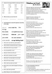 English Worksheet: THINKING OUT LOUD BY ED SHEERAN