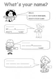 English Worksheet: Whats your name?