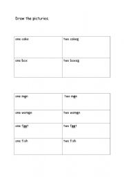 English Worksheet: singular and plural. 