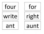 English Worksheet: HOMOPHONES