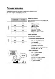 English Worksheet: Personal pronouns