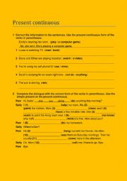 English Worksheet: PRESENT CONTINUOUS