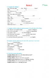 English Worksheet: review 2 