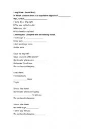 English Worksheet: Long Drive song