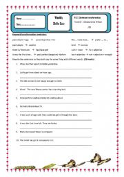 Key word transformation Quiz for P.E.T writing part 1