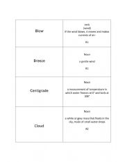 English Worksheet: P.E.T. Weather vocabulary flash cards