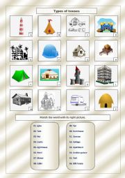 English Worksheet: Types of houses