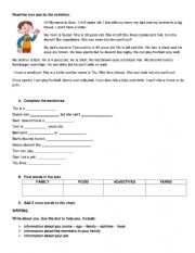 English Worksheet: Reading Comprehension - Personal Information