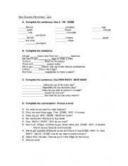 English Worksheet: some any