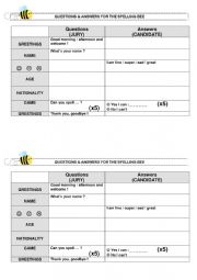 Spelling Bee - Questions and answers for jury and candidate