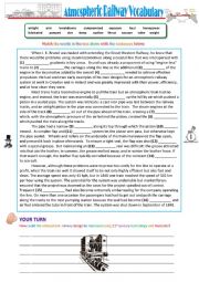 English Worksheet: Engineering English - Atmospheric Railway Vocabulary Project