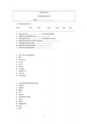 English Worksheet: general vocabulary 1 easy   human body, house, rooms furniture