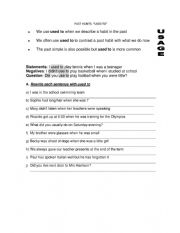 English Worksheet: Used to