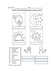 English Worksheet: Greetings