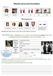 English Worksheet: Physical and Personal Description