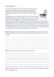 English Worksheet: Forest Gump - historical events