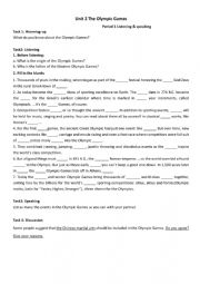 English Worksheet: Olymic games