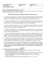 English Worksheet: Reading test