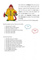 English Worksheet: Reading Present Simple