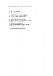 English Worksheet: Revise present tenses: Present Simple and Present Continuous