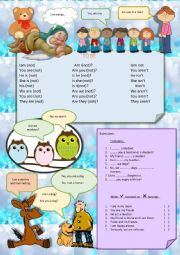 English Worksheet: TO BE FOR CHILDREN