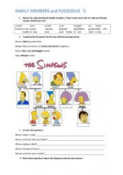 English Worksheet: The Simpsons